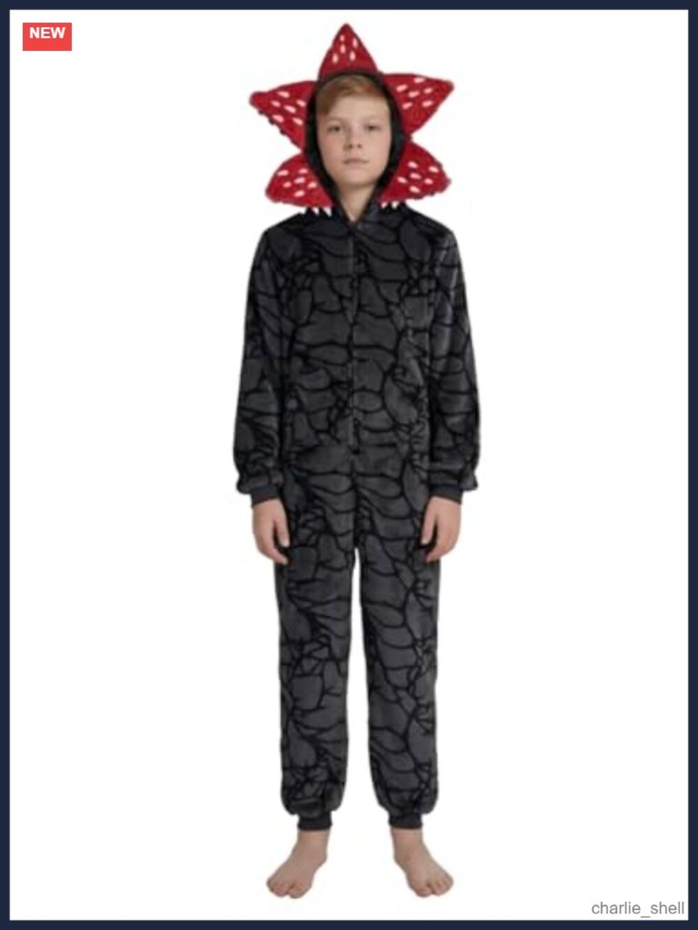 Demogorgon Onesie Jumpsuit Cosplay Costume Sleepwear Zip Hood